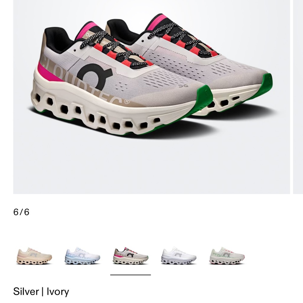 On Running Cloudmonster - Women's Silver and Pink Sneakers